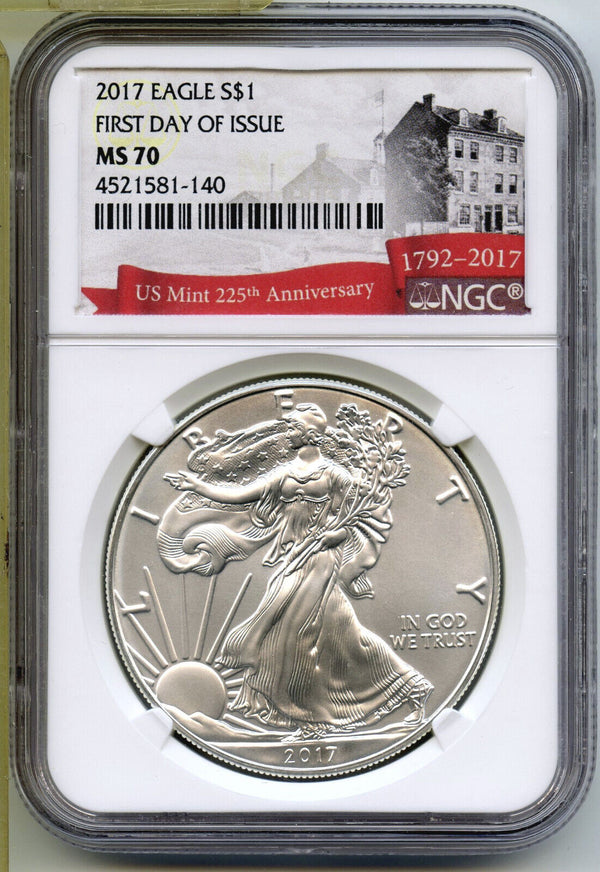 2017 American Eagle 1 oz Silver Dollar NGC MS70 First Day of Issue - A368