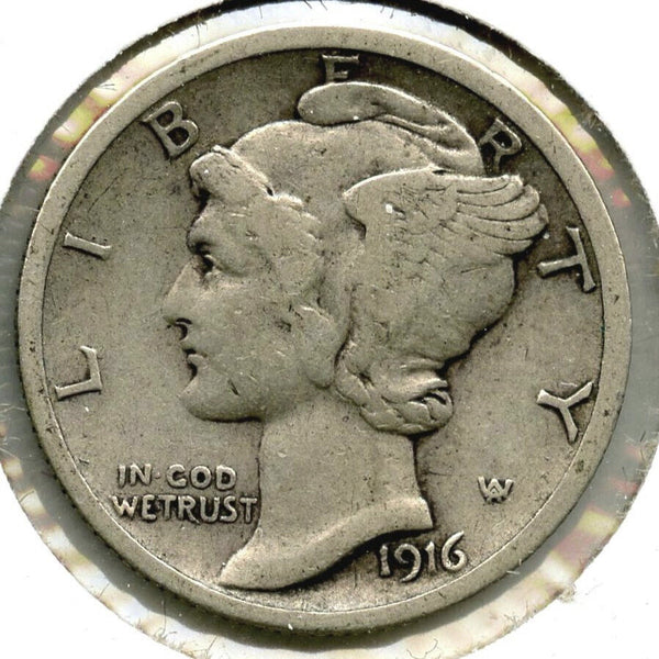 1916-S Mercury Silver Dime - San Francisco Mint - A865