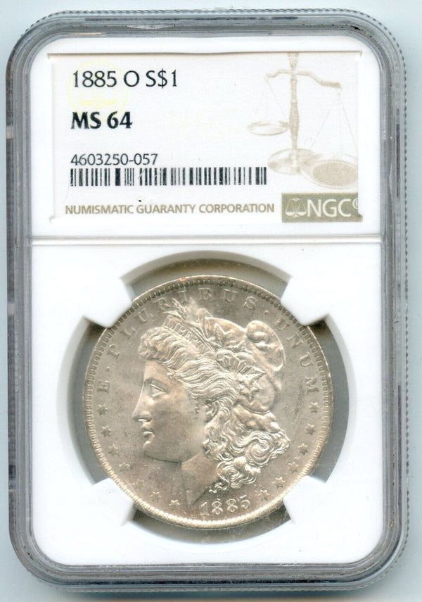 1885-O Morgan Silver Dollar NGC MS64 Certified - New Orleans Mint - CA892