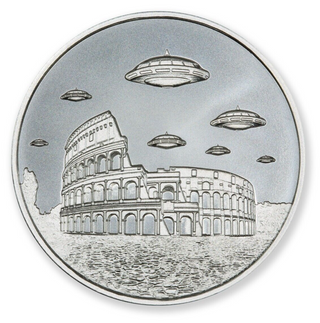2022 UFOs Rome Colosseum 999 Fine Silver 1 oz Round Medal Aliens - JP068
