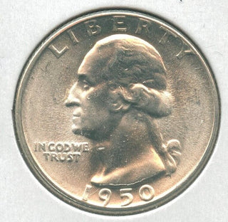 1950-D Silver Washington Quarter 25c Denver Mint - KR382
