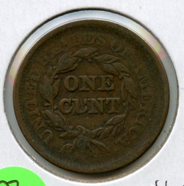 1852 P Braided Hair Large Cent 1C Philadelphia Mint -ER20