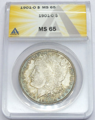 1901-O Morgan Silver Dollar ANACS MS 65 - New Orleans Mint - Toning Toned - A903