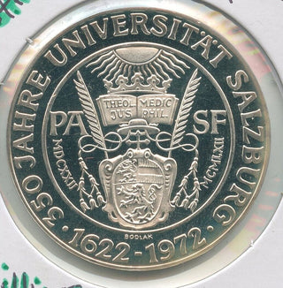 1972 Austria 350th Anniversary - Salzburg University Silver 50 Schillings -KR571