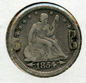 1854 Seated Liberty Quarter Love Token Engraved Inscribed Art - JN291