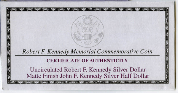 1998 S Kennedy Silver Dollar & Half Dollar Set-DM629