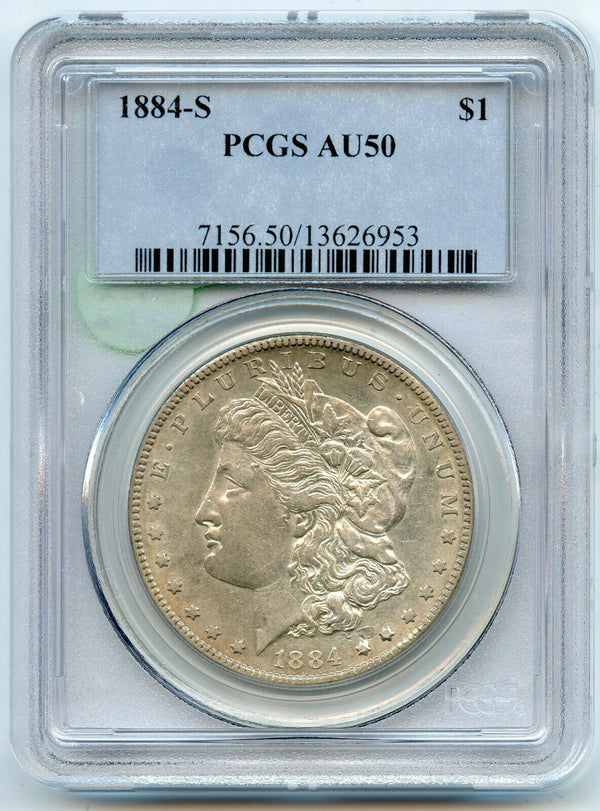 1884-S Morgan Silver Dollar PCGS AU 50 Certified - San Francisco Mint - BX342