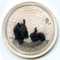 2011 Australia Lunar Year of Rabbit 999 Silver 1 oz Coin $1 Commemorative BX403