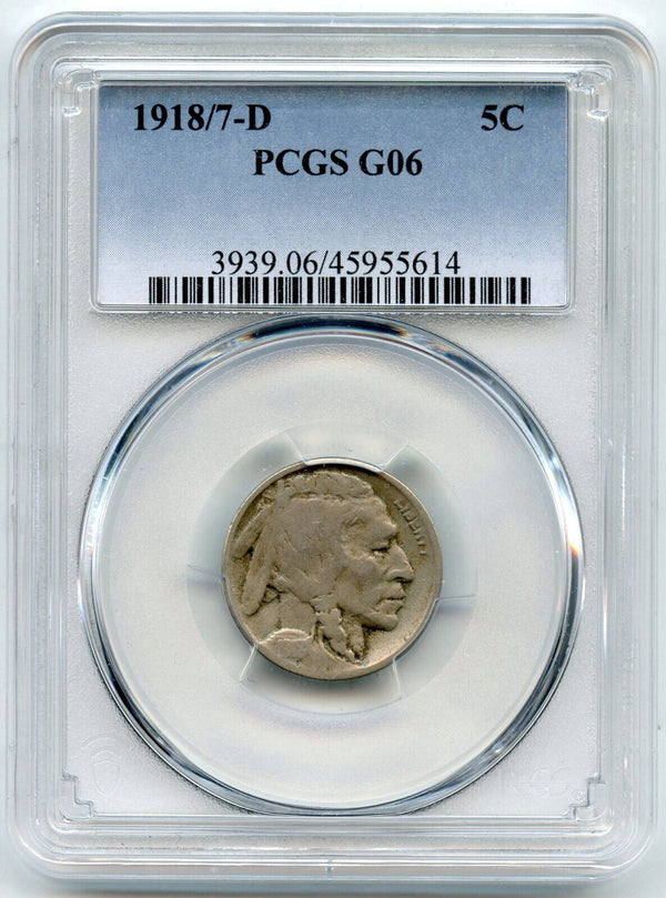 1918/7-D Buffalo Nickel PCGS G06 Certified - Denver Mint - A166