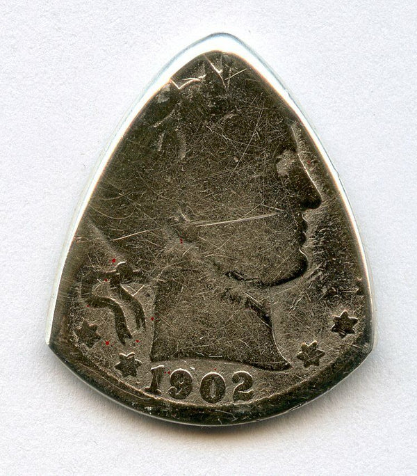 1902 Barber Silver Quarter - Coin Guitar Pick - Musician Music - JL423