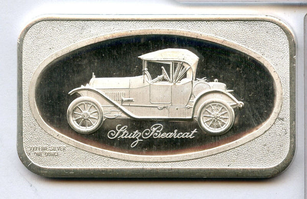 Stutz Bearcat Sports Car One 1 Oz .999 Fine Silver Art Bar - JN804