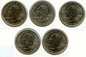 2001-D State Quarter 5-Coin Set - KY NC VT NY RI - Denver Mint - KZ599