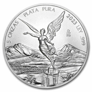 2023 Mexico Libertad 5 Oz 999 Silver Coin Plata Pura Onza Mexican BU UNC - JP545