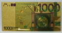 €1000 Euro European Union Novelty 24K Gold Foil Plated Note Currency LG303