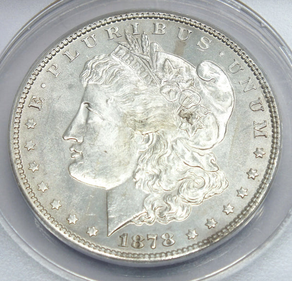1878 7/8TF Morgan Silver Dollar ANACS MS63 Weak Vam-33 Philadelphia Mint - A937