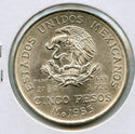 1953 Mexico 5 Cinco Pesos Hidalgo Silver .720 Coin Moneda Plata - JN964
