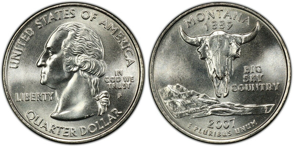 2007-P Montana Statehood Quarter 25C Uncirculated Coin Denver mint 081