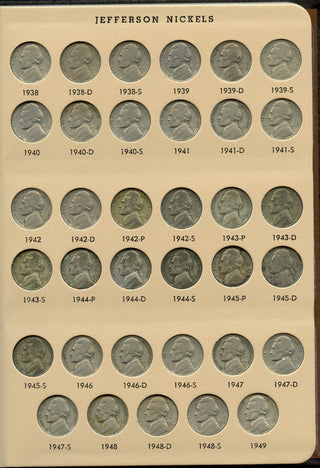 Jefferson Nickels 1938 - 2005 Coin Set + Dansco Album 7113 Folder - G910