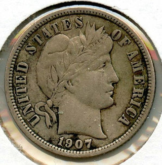 1907-D Barber Silver Dime - Denver Mint - BR982