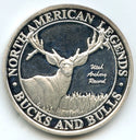 Bucks & Bulls 999 Silver 1 oz Medal Round NAHC North American Hunting Club CC832
