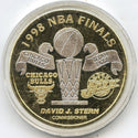 Chicago Bulls 1998 NBA Finals 999 Silver 1 oz Art Medal Round Utah Jazz - B100