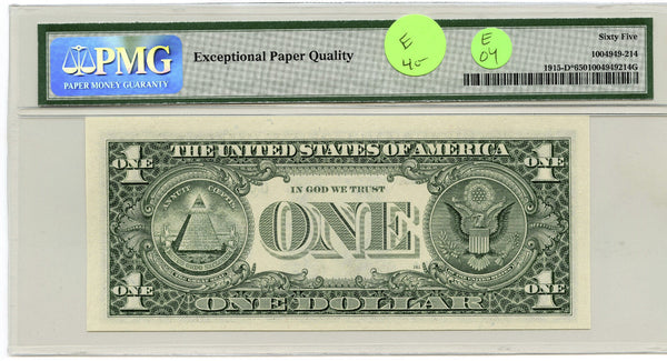 1988-A $1 Federal Reserve Star Note Cleveland PMG 65 Gem Uncirculated Dollar E04