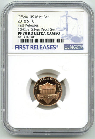 2018-S Lincoln Cent Penny NGC PF70 RD Ultra Cameo - First Releases - G167