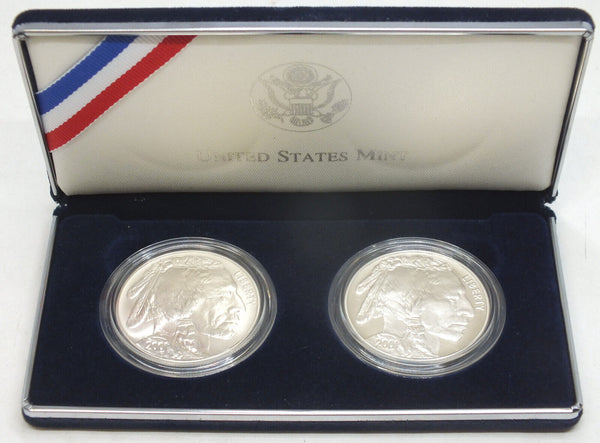 2001 American Buffalo 2-Coin Set US Mint Smithsonian Indian Proof & Unc - A447