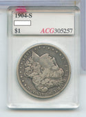 1904-S Morgan Silver Dollar $1 San Francisco Mint Accugrade - ER905