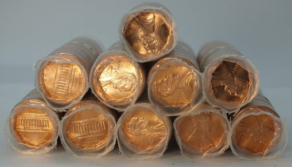 Lot of 10 1995-D Lincoln Memorial Cents 10C Rolls 500 Coins Uncirculated LH148