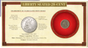 1853 Seated Liberty Silver Quarter + Coin Display Panel New Orleans Mint - DM220