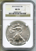 2014 American Eagle 1 oz Silver Dollar NGC MS70 Certified - B346