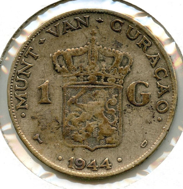 1944 Netherlands Silver Coin 1 Gulden - CA697