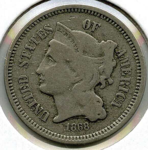 1868 3-Cent Nickel - Three Cents - E657