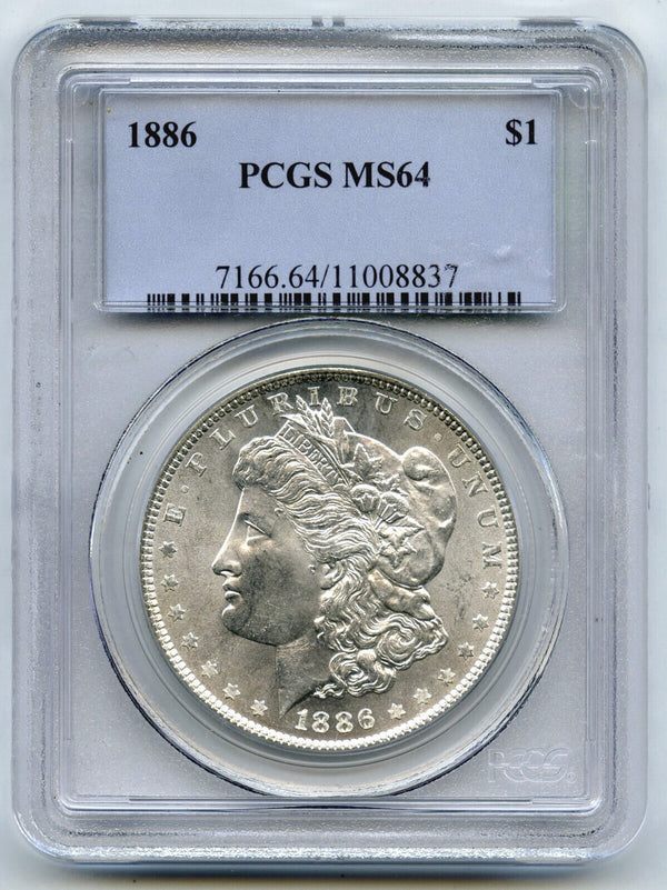 1886 Morgan Silver Dollar PCGS MS64 Certified - Philadelphia Mint - C19