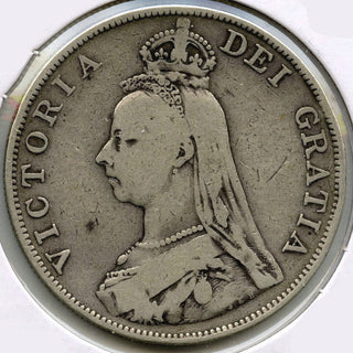 1889 Great Britain Silver Coin - Double Florin - Queen Victoria - G850
