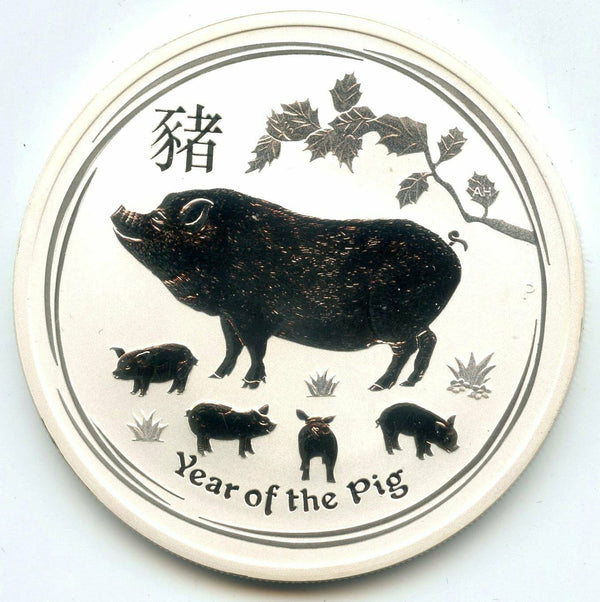 2019 Australia Lunar Year of Pig 9999 Silver 2 oz Coin $2 Commemorative - BX395