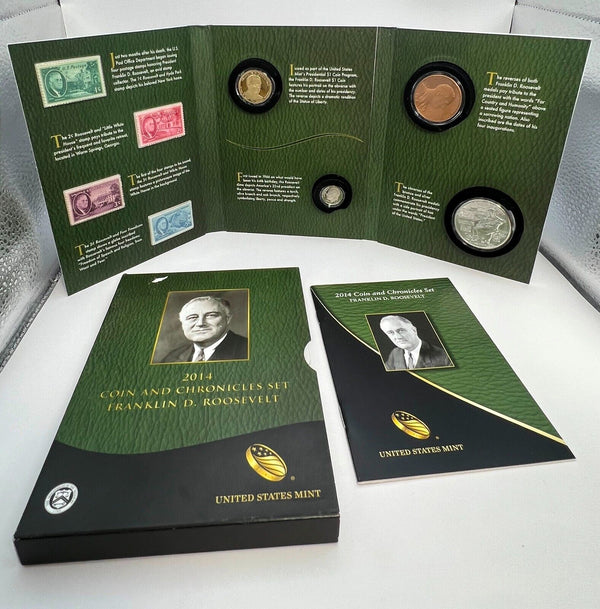 2014 Franklin D Roosevelt  Coin & Chronicles Set US Mint Proof 4 Coin Set -ER649