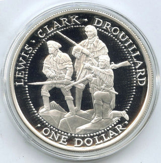 Lewis Clark Shawnee Nation 999 Silver 1 oz 2003 Medal Round Dollar - H164