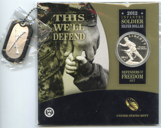 2012 W American Infantry Silver Dollar One Dollar $1 Commemorative Coin -DN226