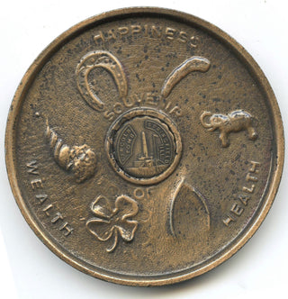 Abraham Lincoln Souvenir Penny Good Luck Token Large Medal - E816