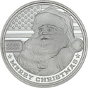2022 Merry Christmas 999 Silver 1 oz Medal Round Patriotic Santa Claus XMas Gift
