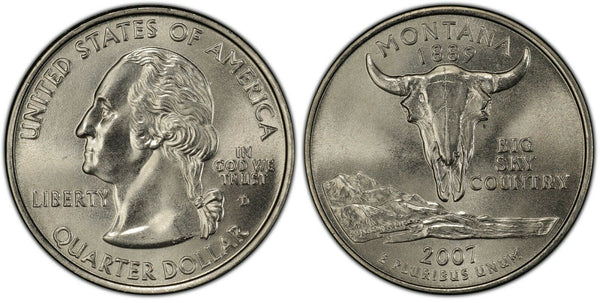 2007-D Montana Statehood Quarter 25C Uncirculated Coin Denver mint 082