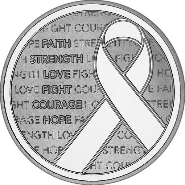Awareness Ribbon 999 Silver 1 oz Art Medal Round Faith Strength Gift ounce LG792