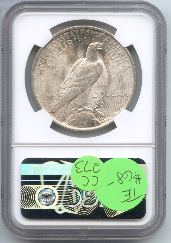 1923 Peace Silver Dollar NGC MS63 Certified - Philadelphia Mint - CC273