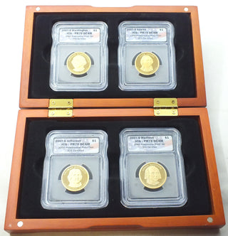 2007-S Presidential Proof Dollars 4-Coin Set ICG PR70 DCAM w/ Case - G921