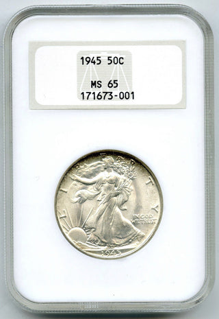 1945 Walking Liberty Silver Half Dollar NGC MS65 Certified - Philadelphia - E228