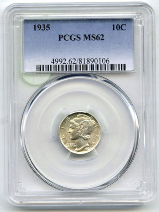 1935 Mercury Silver Dime PCGS MS62 Certified - Philadelphia Mint - G274