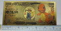 Pokemon Charmander Eevee 10B Yen Novelty 24K Gold Foil Plated Note Bill LG291
