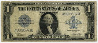 1923 $1 Silver Certificate - Large Currency Note - United States Dollar - E55